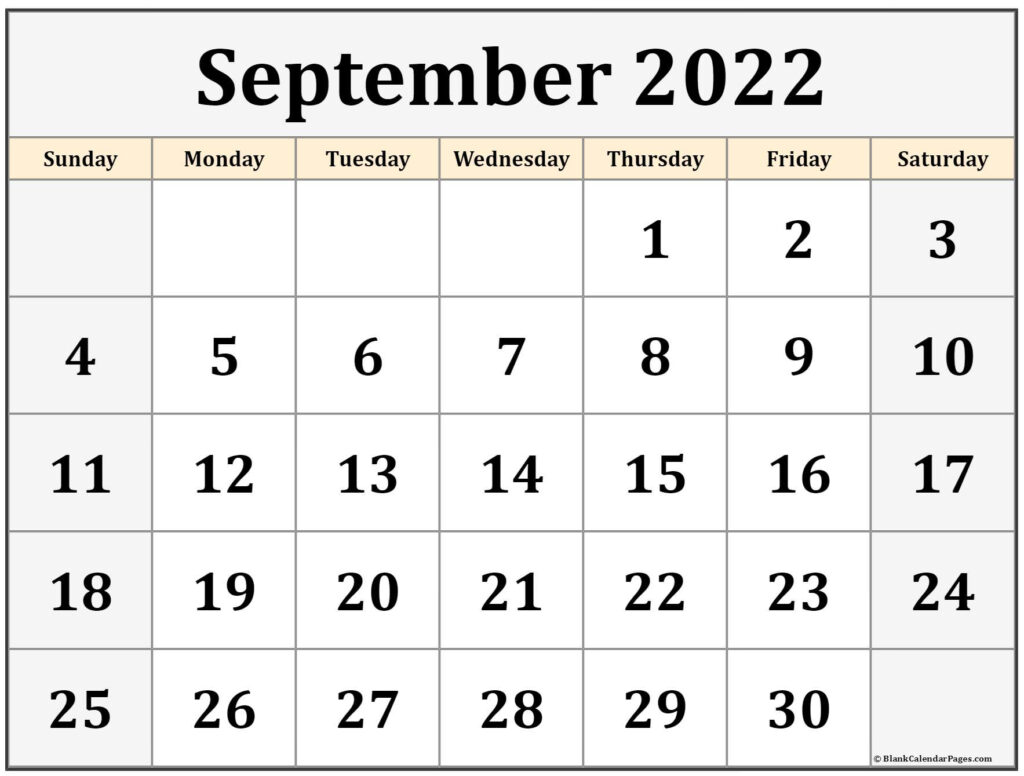 September 2022 Calendar Free Printable Calendar Templates