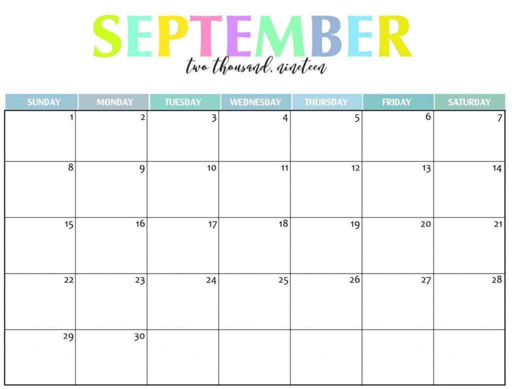 September 2022 Cute Calendar Free Calendar Template Printable