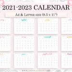 Wall Calendar Printable 2021 2022 2023 Printable Calendar Etsy