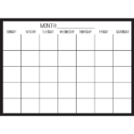 Wall Pops Black On Clear Monthly Calendar Decal Dry Erase Calendar