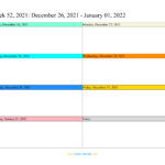 Weekly Calendar 2022 WORD EXCEL PDF