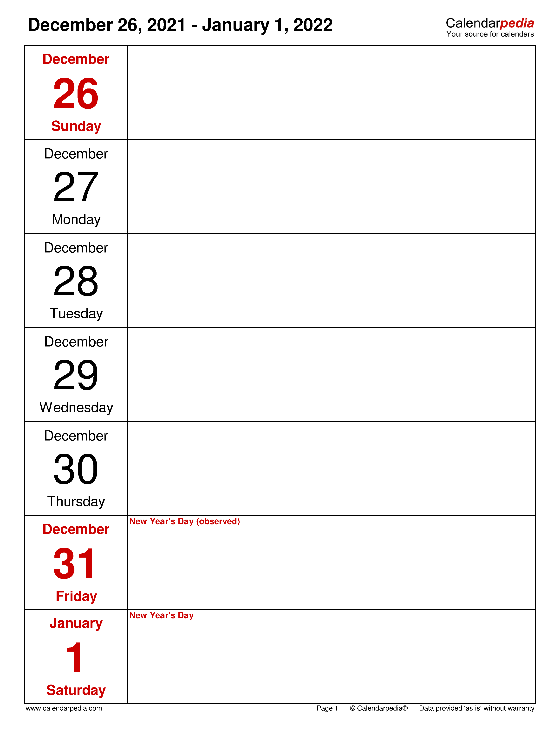 Weekly Calendars 2022 For Excel 12 Free Printable Templates