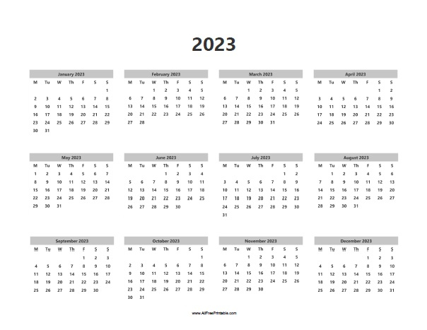 2023 Calendar Free Printable