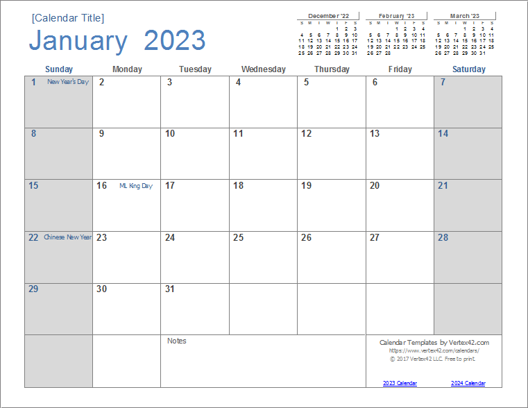 2023 Calendar Templates And Images