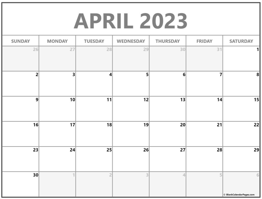 April 2023 Calendar Free Printable Calendar Templates