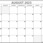 August 2023 Calendar Free Printable Calendar Templates