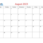 August 2023 Calendar PDF Word Excel