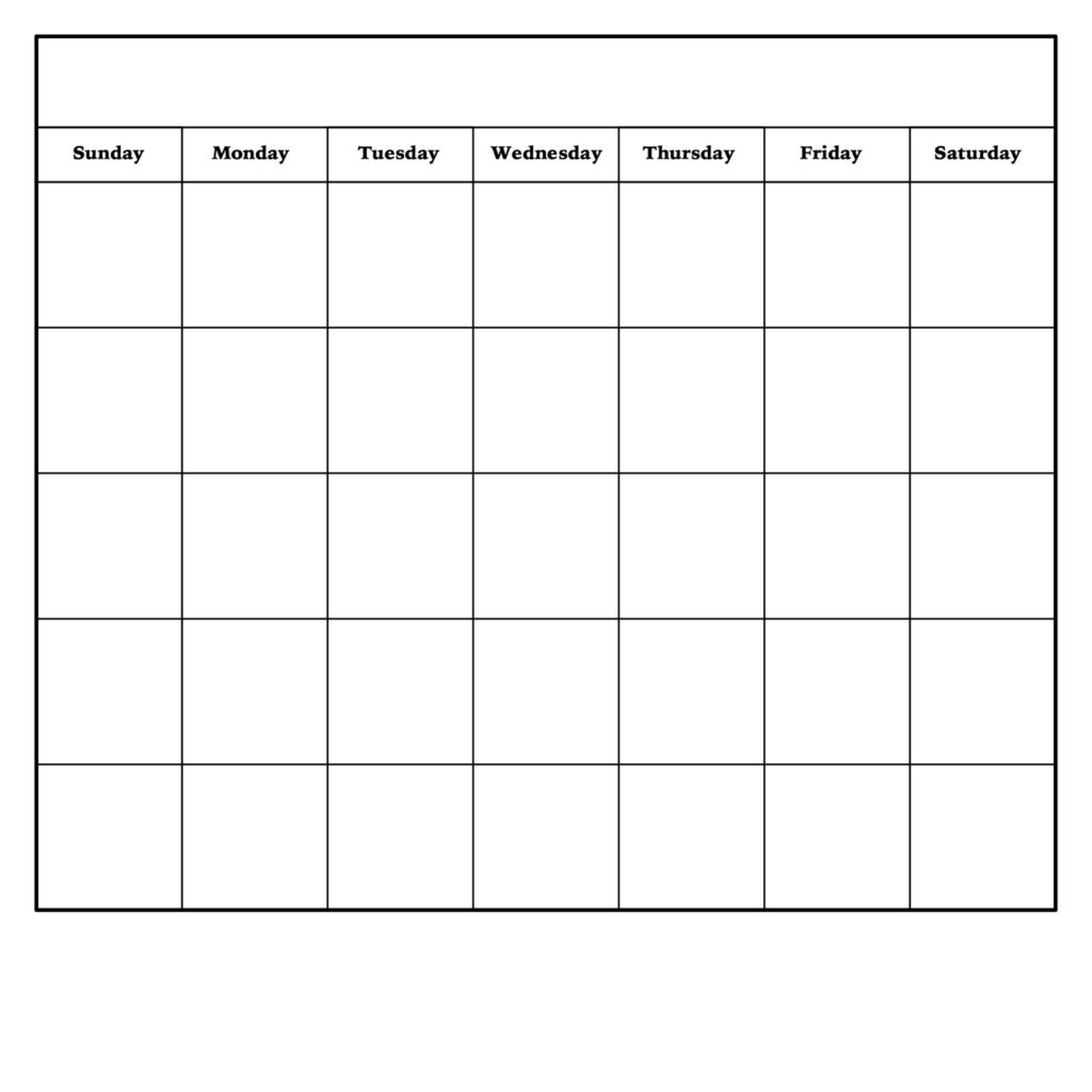 Effective Blank Monthly Calendar Page Without The Year Get Your 