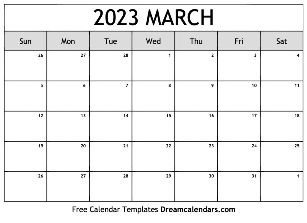 March 2023 Calendar Free Blank Printable Templates