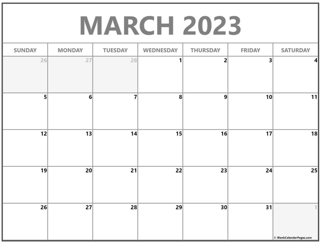 March 2023 Calendar Free Printable Calendar