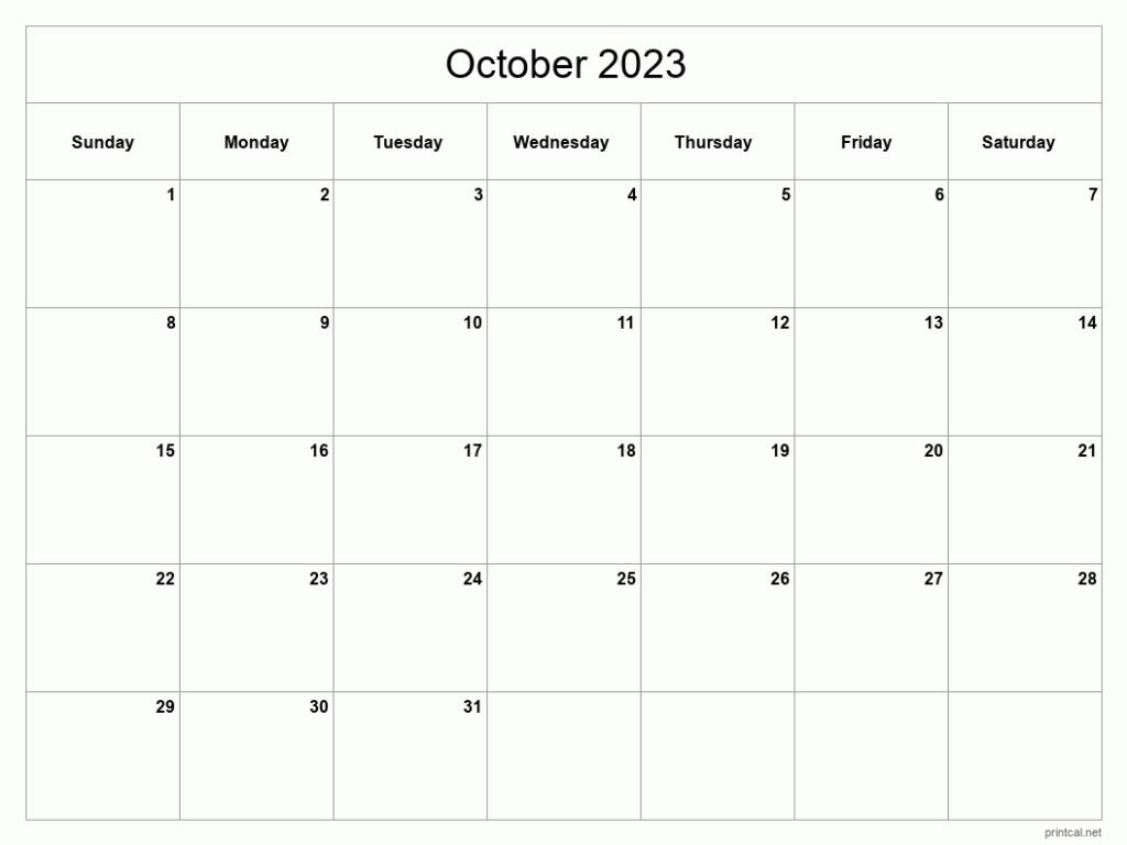 Printable October 2023 Calendar Free Printable Calendars