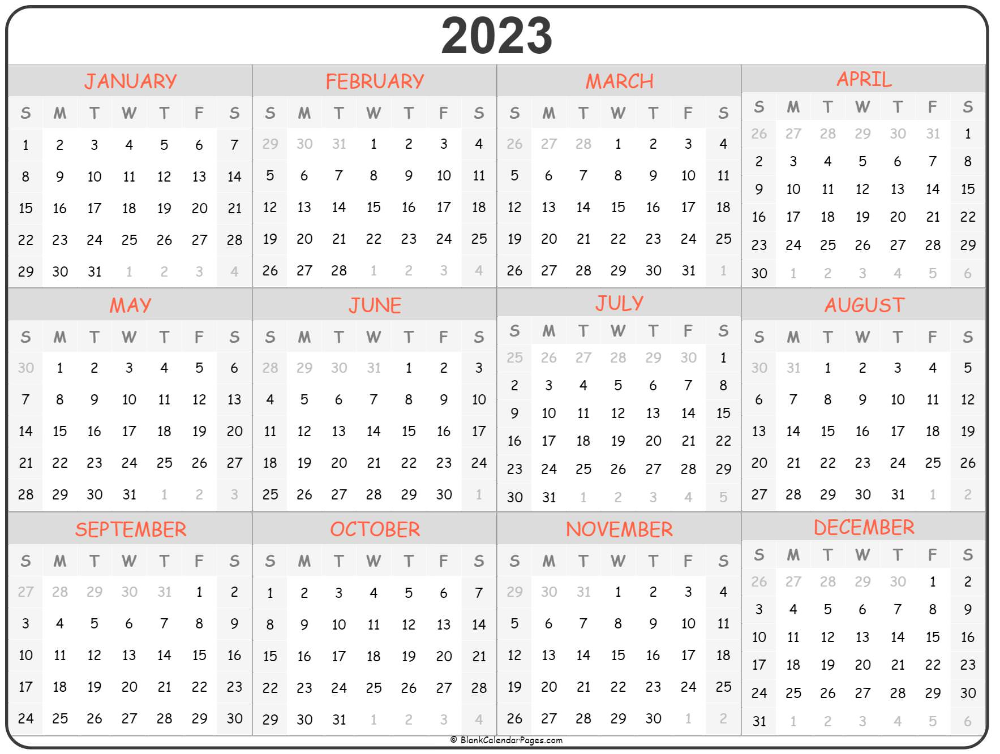 20 5 Year Calendar 2019 To 2023 Free Download Printable Calendar 