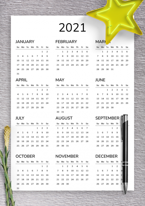 2020 2021 Printable Calendar For 2 Years