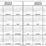 2022 2023 School Calendar Template Two Year Calendar Printable