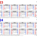 2023 2024 Two Year Calendar Free Printable PDF Templates