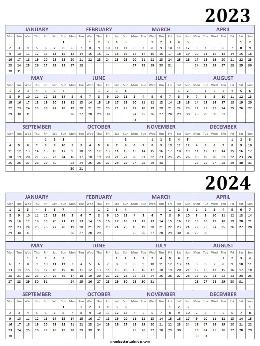 20232024 Blank Calendar 2023
