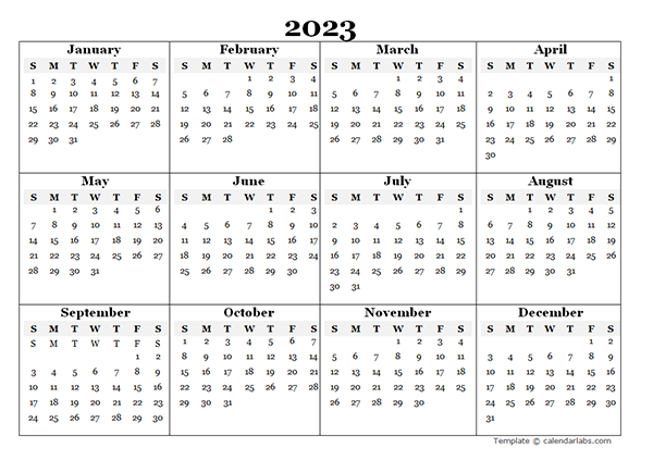 2023 School Year Calendar Blank 2022 - FreeBlankCalendar.com
