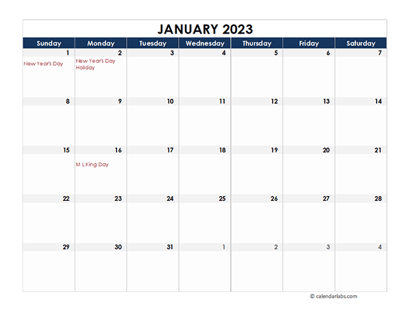 2023 Excel Calendar Spreadsheet Template Free Printable Templates