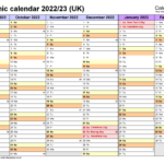 Academic Calendars 2022 23 UK Free Printable PDF Templates