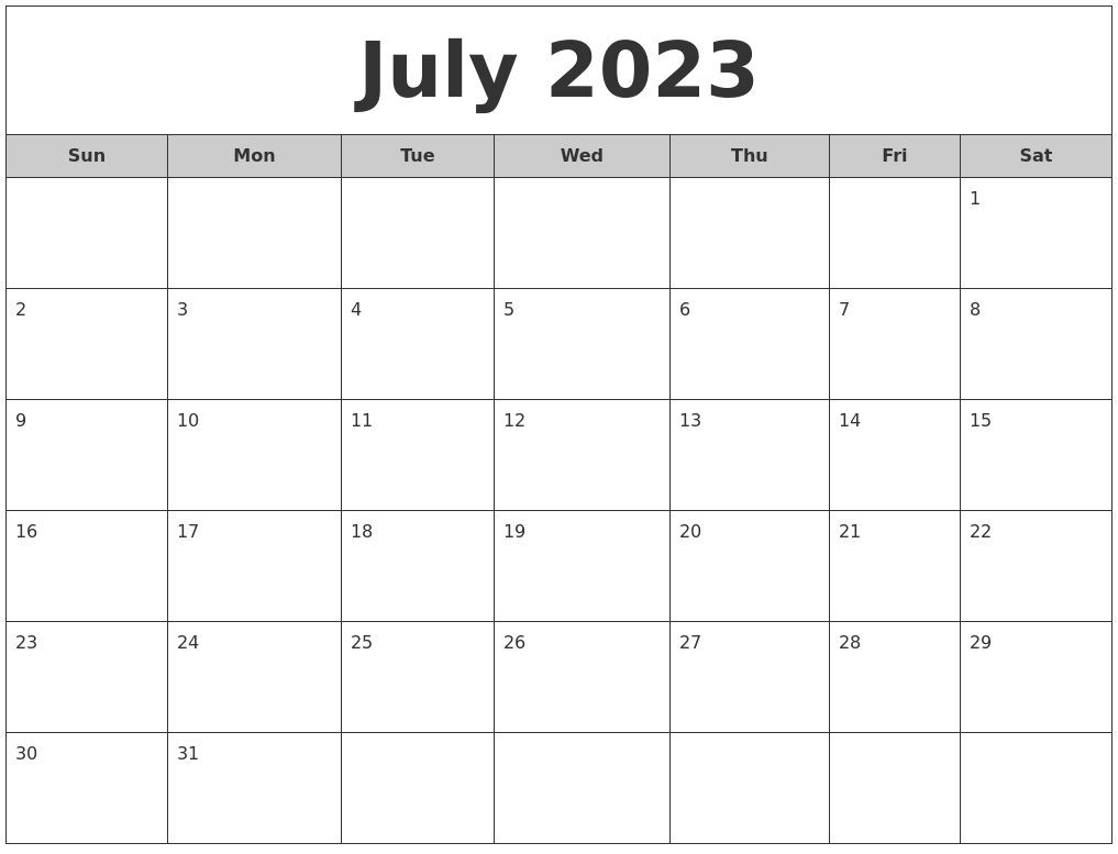 August 2023 Calendar Pages