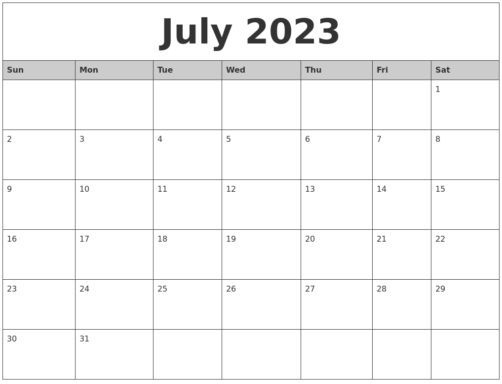 August 2023 Free Calendar Printable