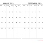 August And September 2023 Calendar Calendar Quickly
