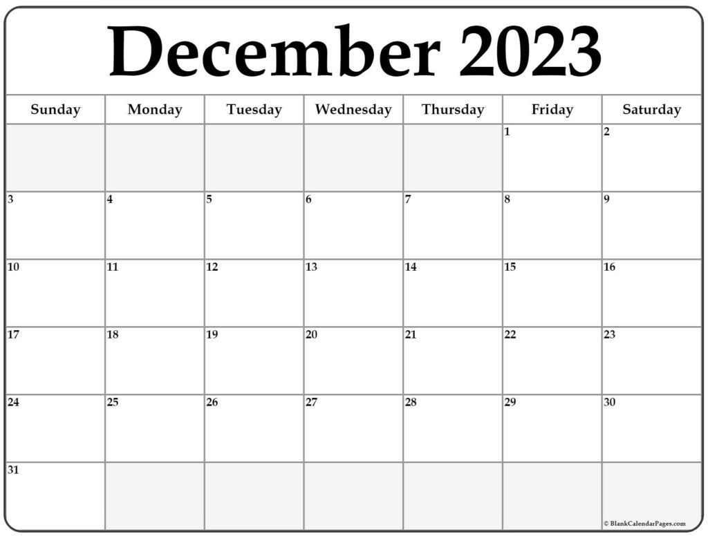 December 2023 Calendar Free Printable Calendar Templates