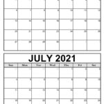 Free June July 2021 Calendar Printable With Holidays 2021 Printable