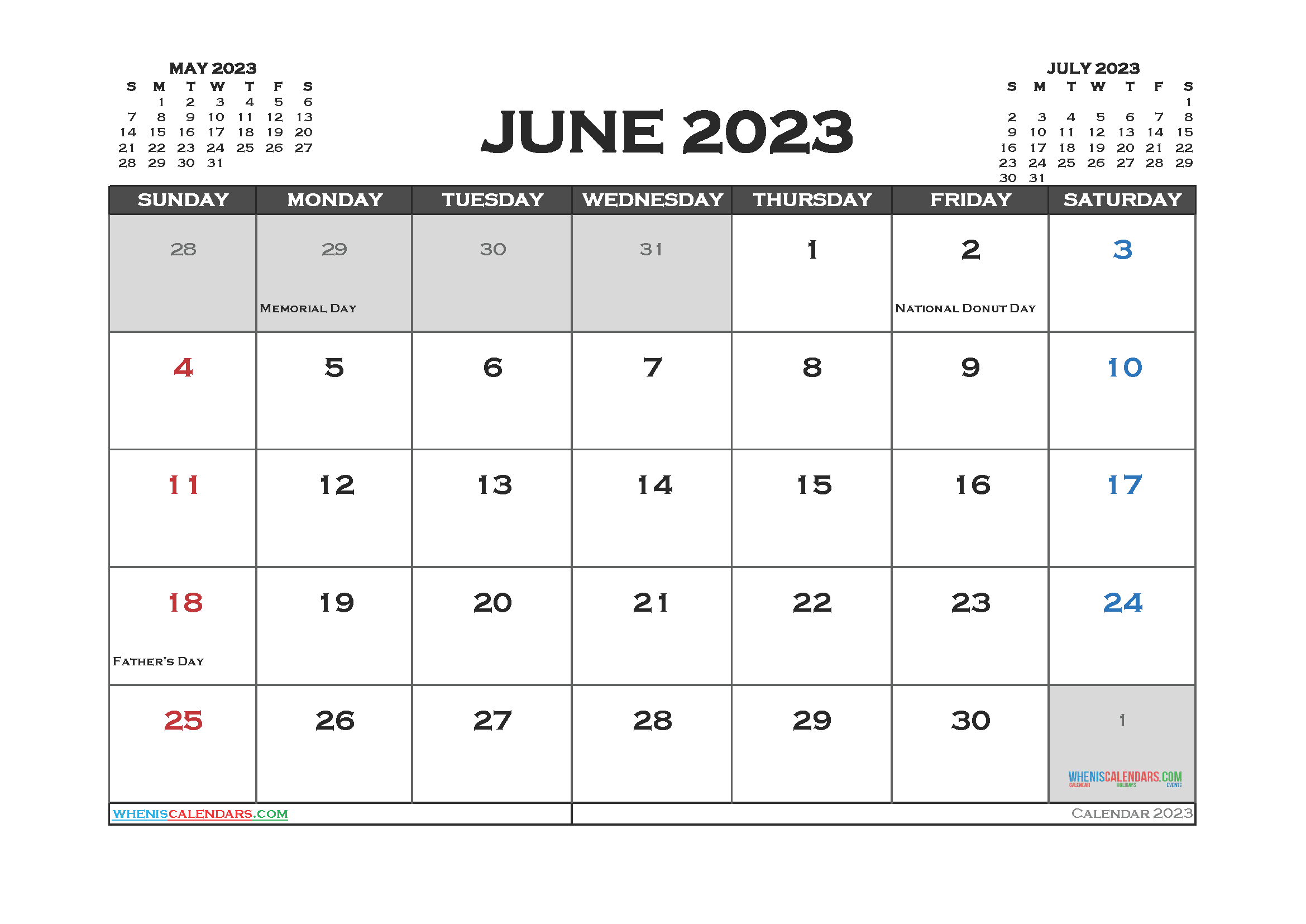 Free Printable July 2023 Calendar 12 Templates