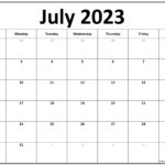 July 2023 Calendar Free Printable Calendar