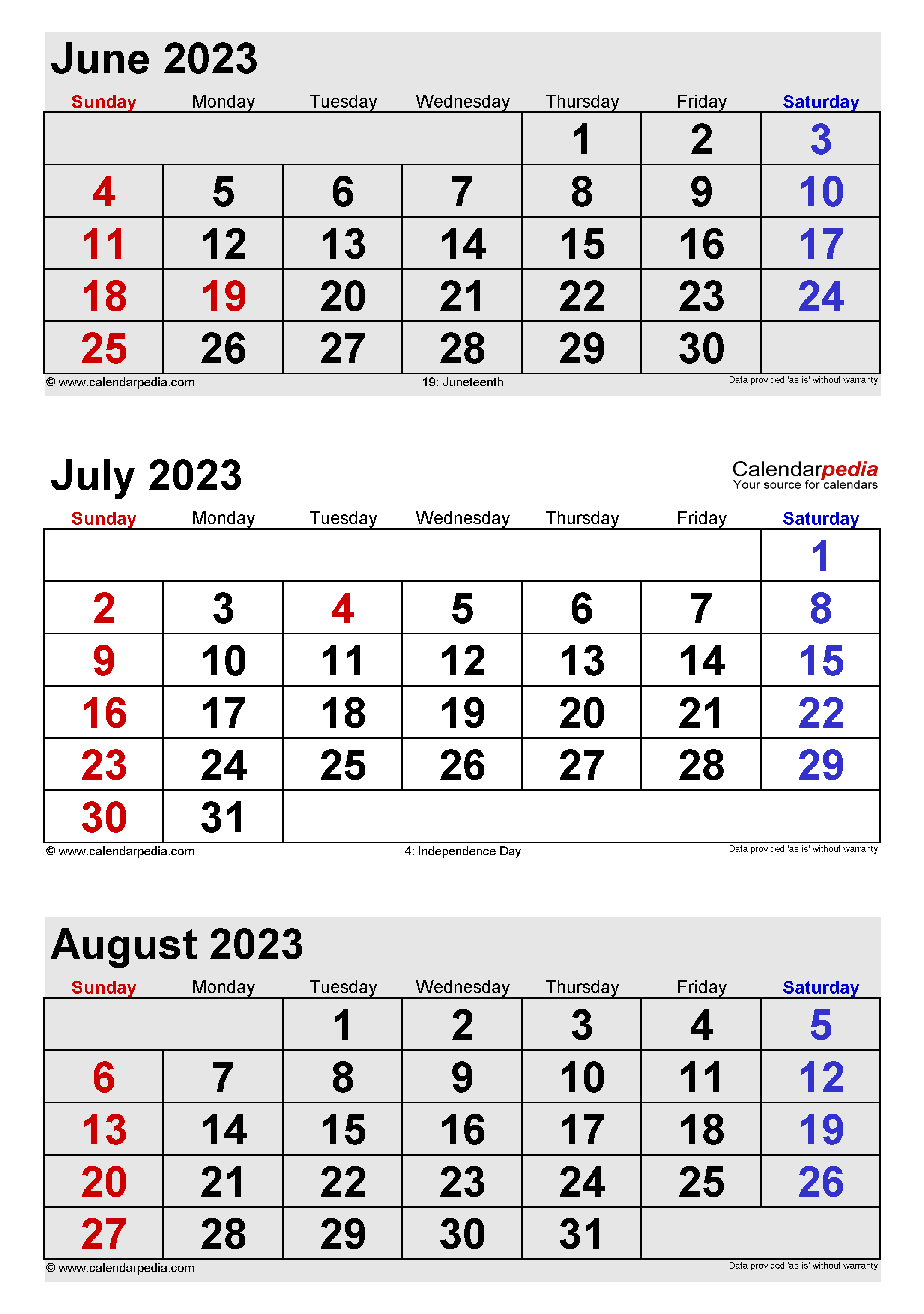 July 2023 Calendar Templates For Word Excel And PDF