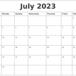 July 2023 Editable Calendar Template