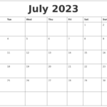 July 2023 Editable Calendar Template