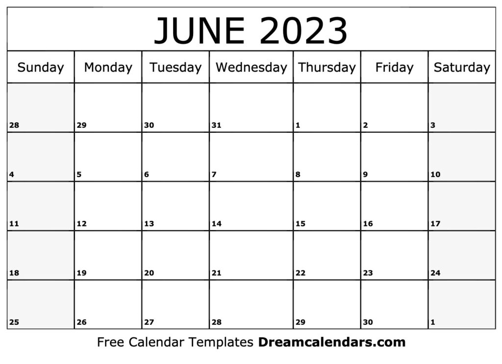 June 2023 Calendar Free Blank Printable Templates