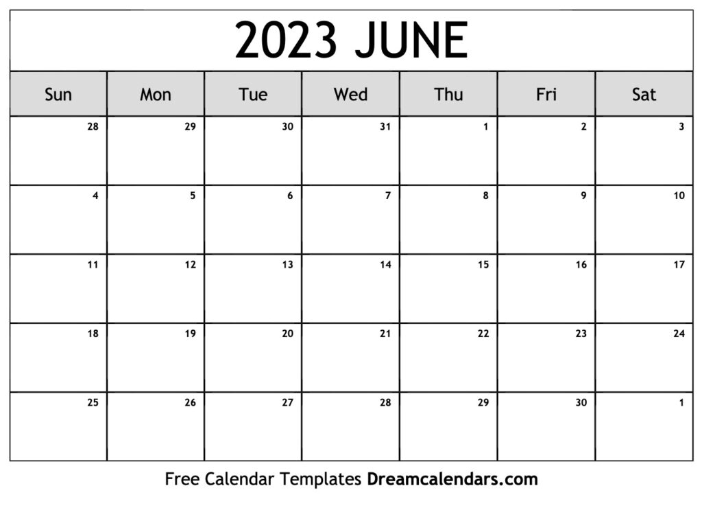 June 2023 Calendar Free Blank Printable Templates