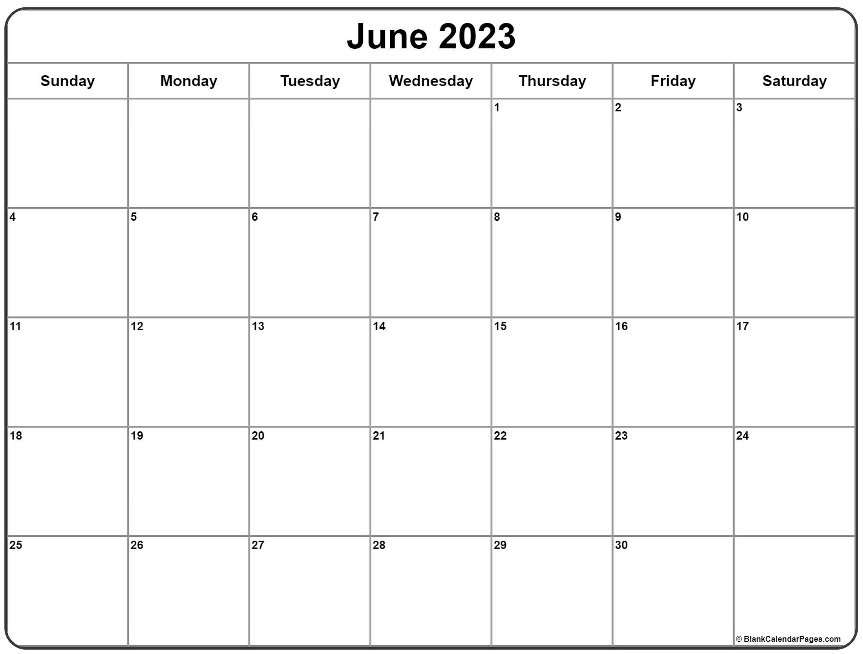 June 2023 Calendar Free Printable Monthly Calendars