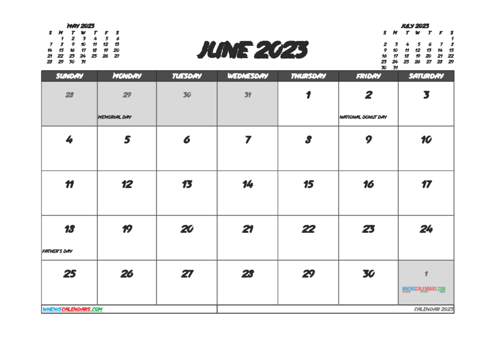 June 2023 Calendar Printable Free 3 Month Calendar In 2021 Calendar 