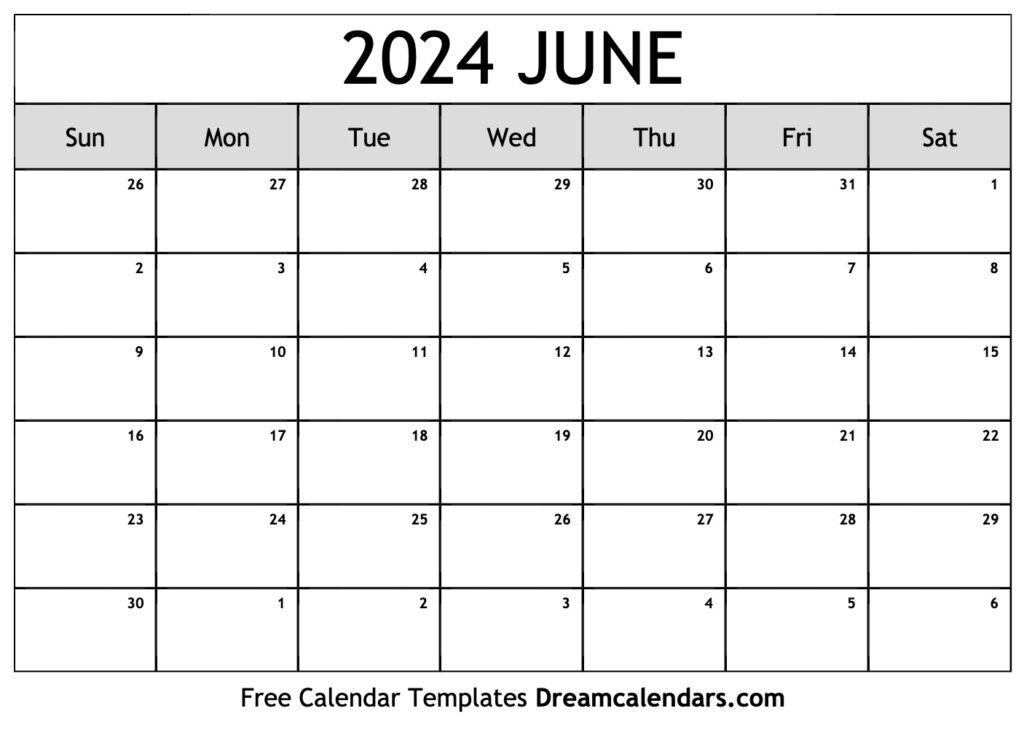 June 2024 Calendar Free Blank Printable Templates