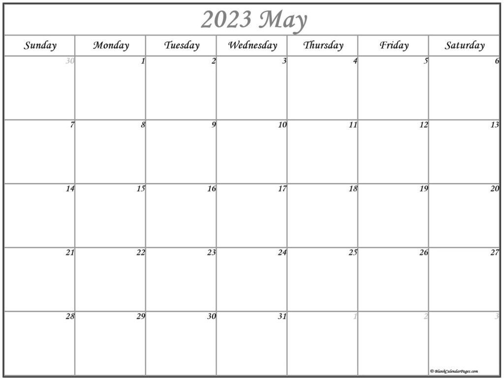 May 2023 Calendar Free Printable Monthly Calendars