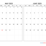 May And June 2023 Calendar Calendar Quickly