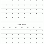 May To June 2023 Printable Calendar Two Months Per Page Printable