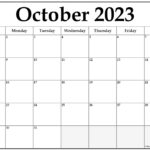 October 2023 Calendar Free Printable Calendar Templates