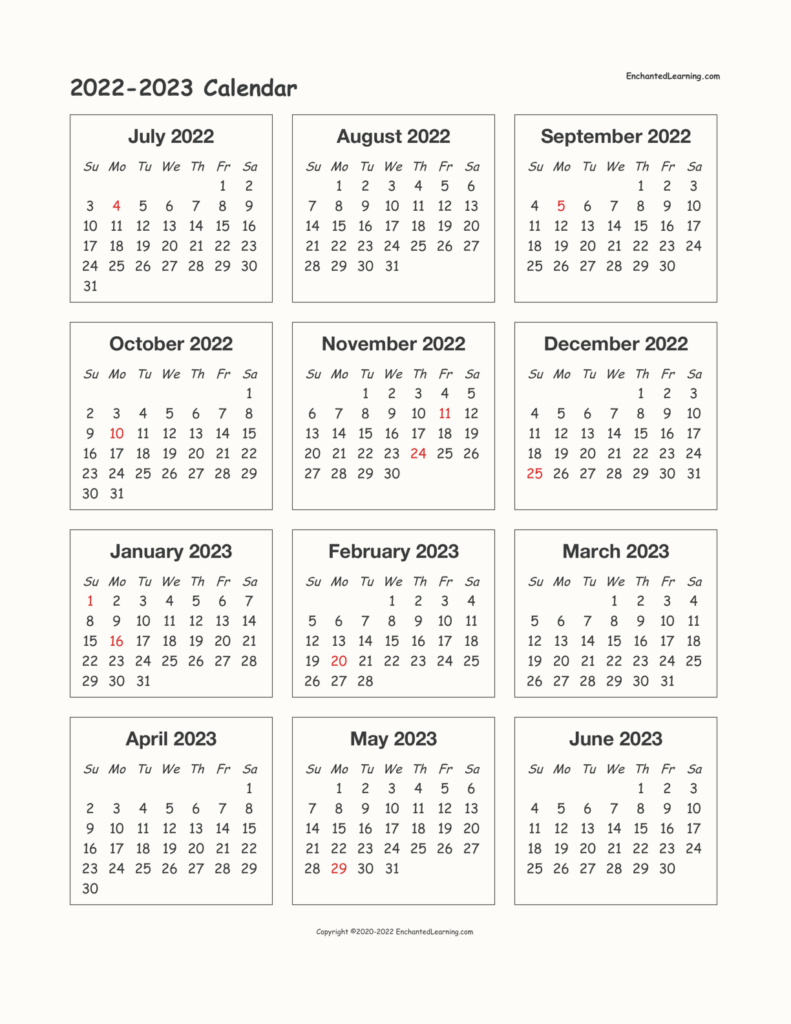 Printable Academic Calendar 2022 PRINTABLE CALENDAR 2021