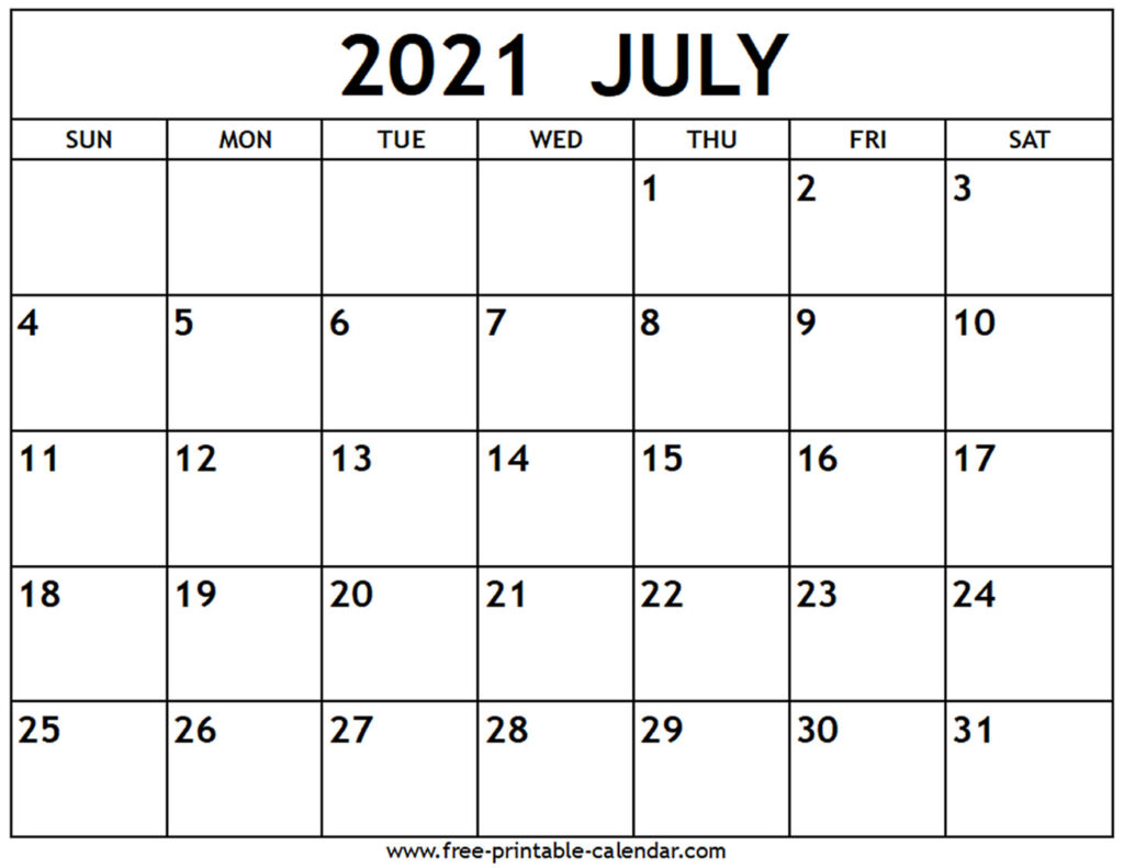 Printable June July 2021 Calendar 2021 Printable Calendars