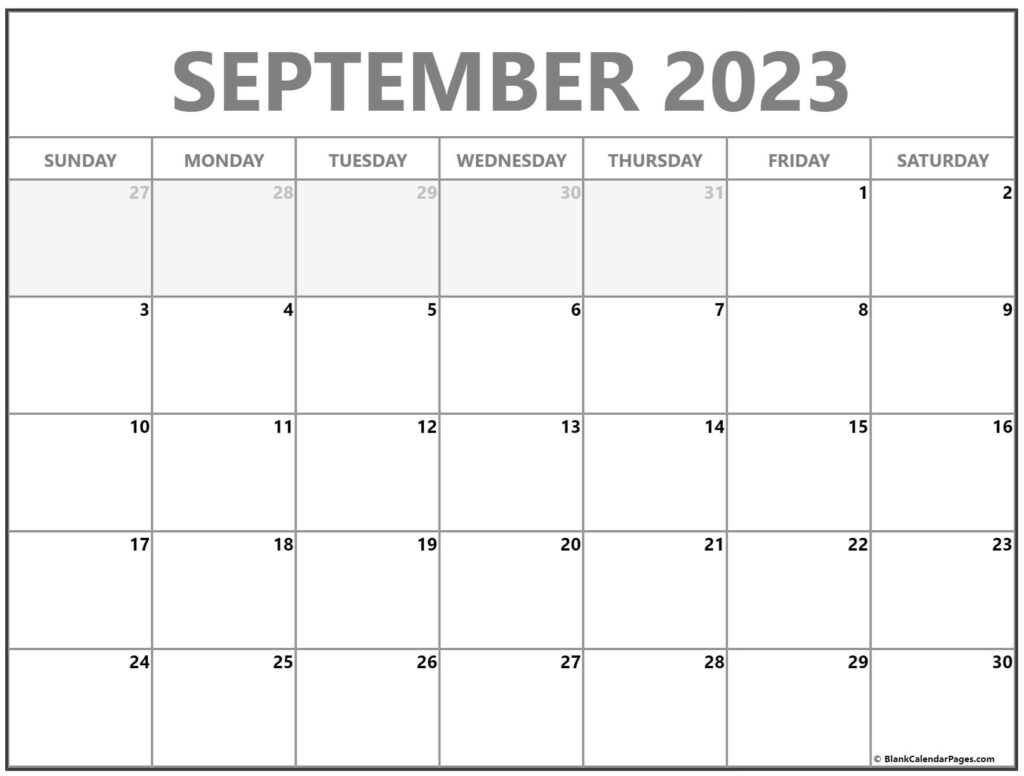 September 2023 Calendar Free Printable Calendar