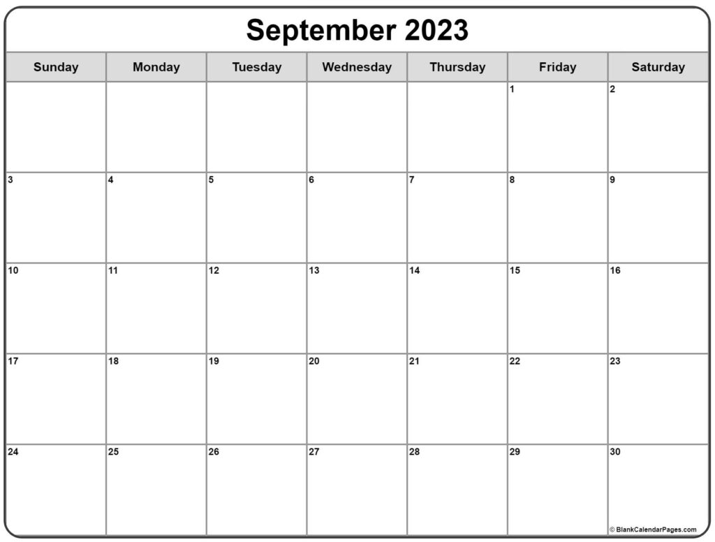 September 2023 Calendar Free Printable Calendar