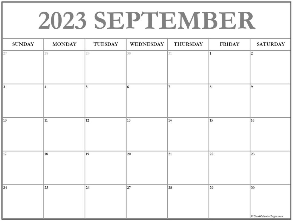 September 2023 Calendar Free Printable Calendar