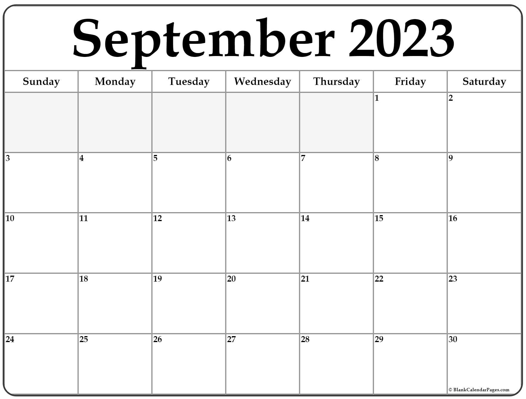 September 2023 Calendar Free Printable Calendar