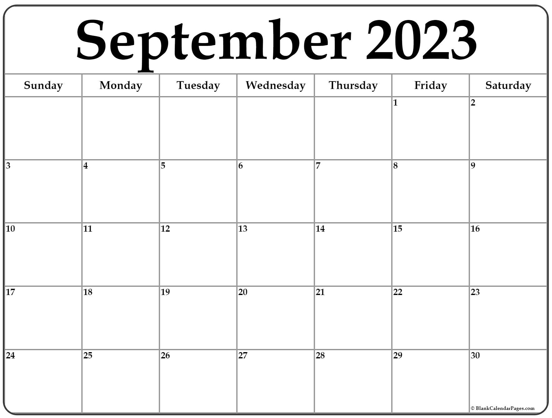 September 2023 Calendar Free Printable Calendar Templates