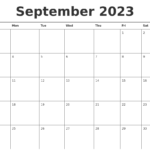 September 2023 Calendar Printable